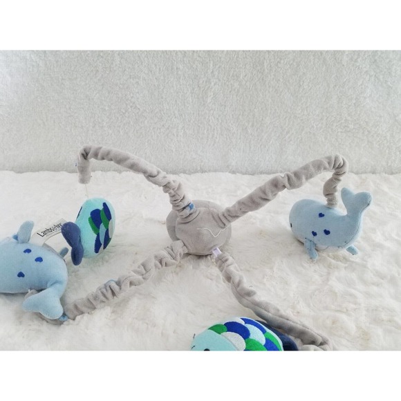 Lambs & Ivy Oceania Blue/Gray Whale/Fish Nautical/Ocean Musical Baby Crib Mobile - Picture 4 of 6